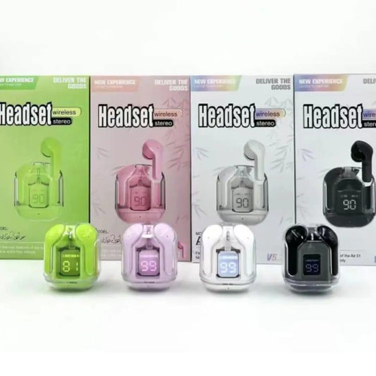 Bluetooth Earbuds, Pink, Green, Black and White