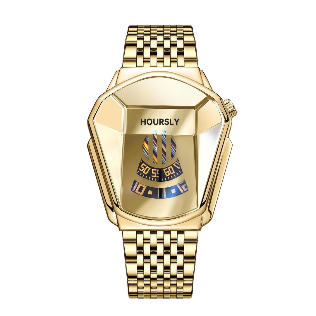 Hoursly Branded Men's Watch In Pentagonal Desingn