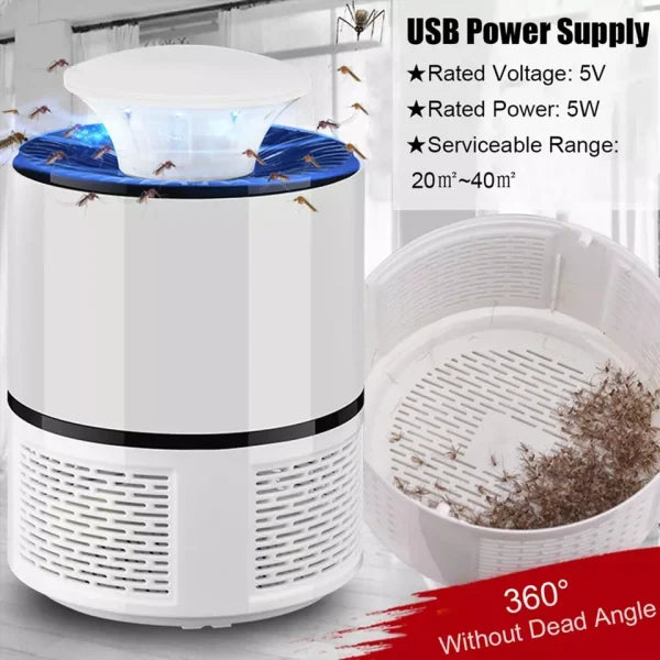 Mosquito Trap With Killer Lamp | Eco Friendly Chemical Free USB Connected UV Led Light Fly Bug Di-speller With Suction Fan Repellent Lamp